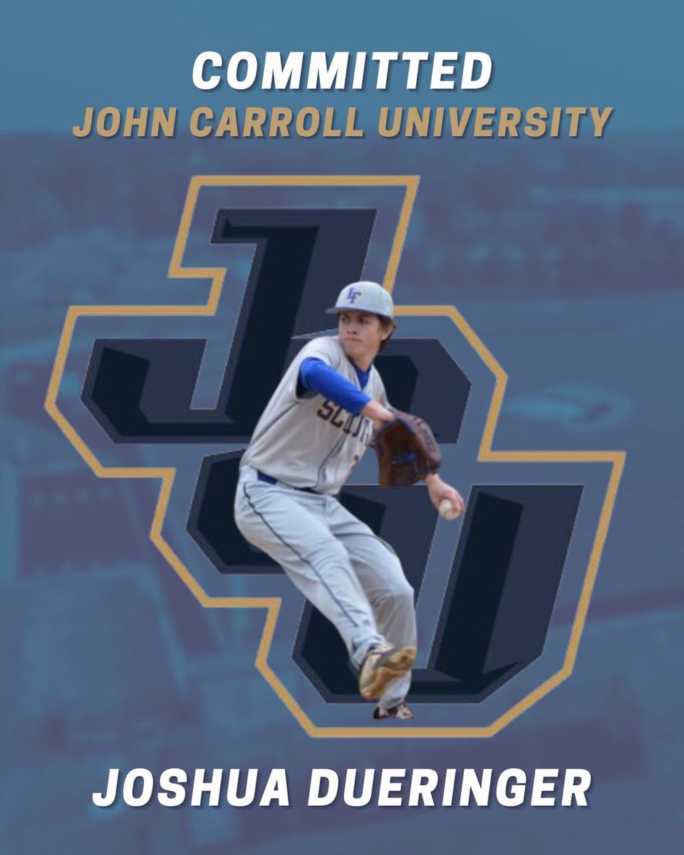 DueringerJosh's tweet photo. I am excited to announce my academic and athletic commitment to play baseball at John Carroll University. I would like to thank my family, coaches, teammates and everyone who has helped me to reach my goal. @BaseballLfhs @RaysIllinois @jcu_baseball https://t.co/COYXguwX9D