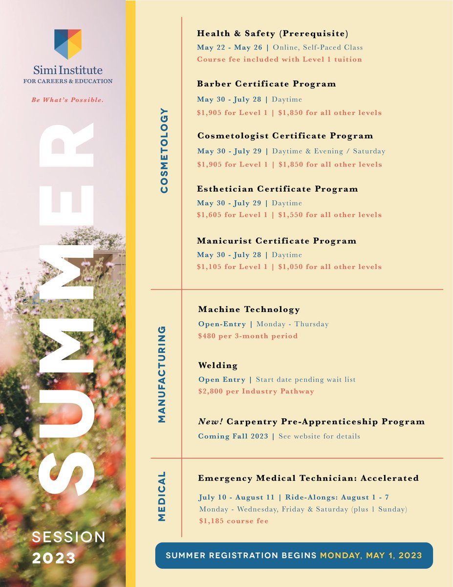 NOW ENROLLING! 😎

Register today for Summer Session 2023: SimiInstitute.org