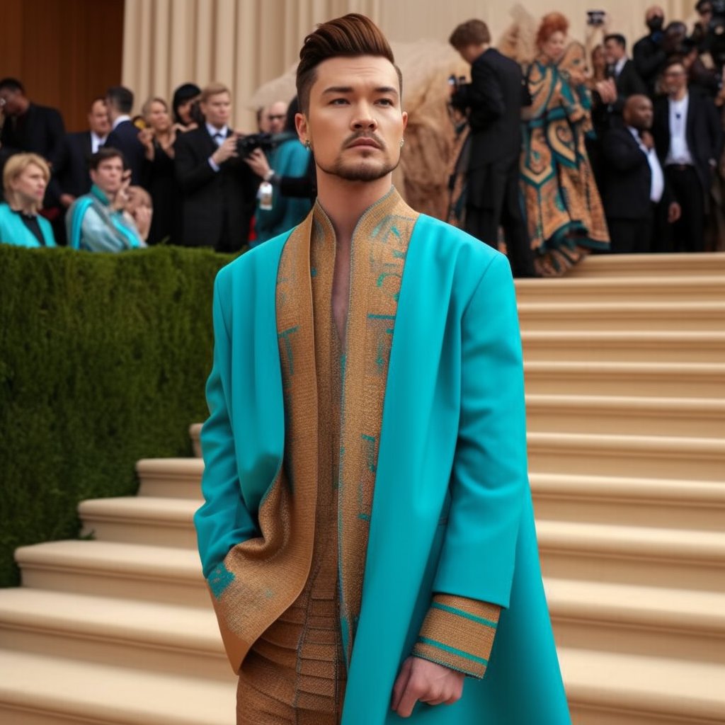 gianluca_traina's tweet photo. A tribute to Karl Lagerfeld from the Samarkand 2023 collection #MetGala2023 #MetGala https://t.co/Xj5NNoJQP0