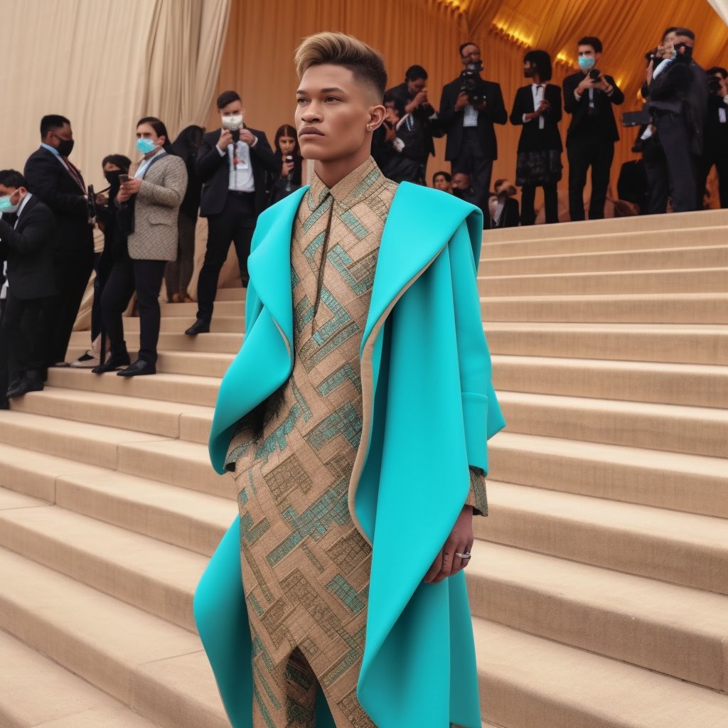 gianluca_traina's tweet photo. A tribute to Karl Lagerfeld from the Samarkand 2023 collection #MetGala2023 #MetGala https://t.co/Xj5NNoJQP0