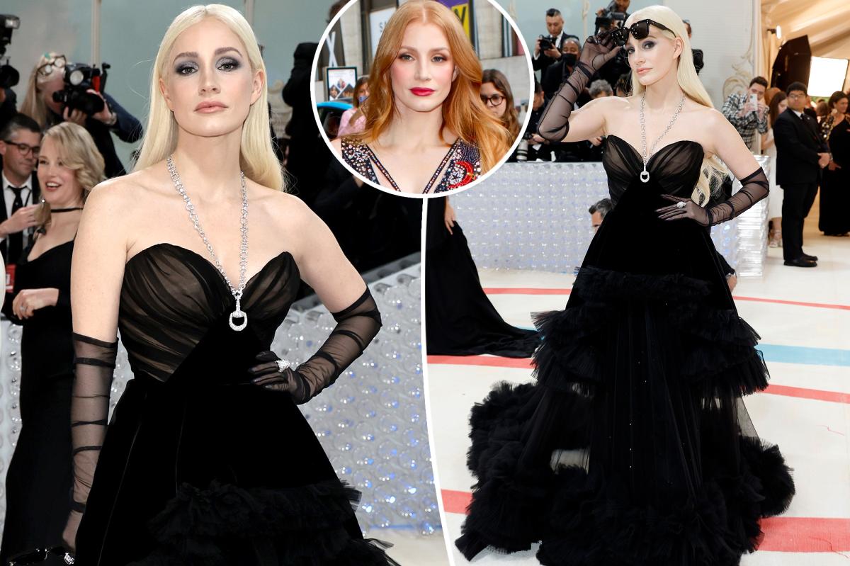 Page Six on Twitter: "Jessica Chastain looks unrecognizable at Met Gala