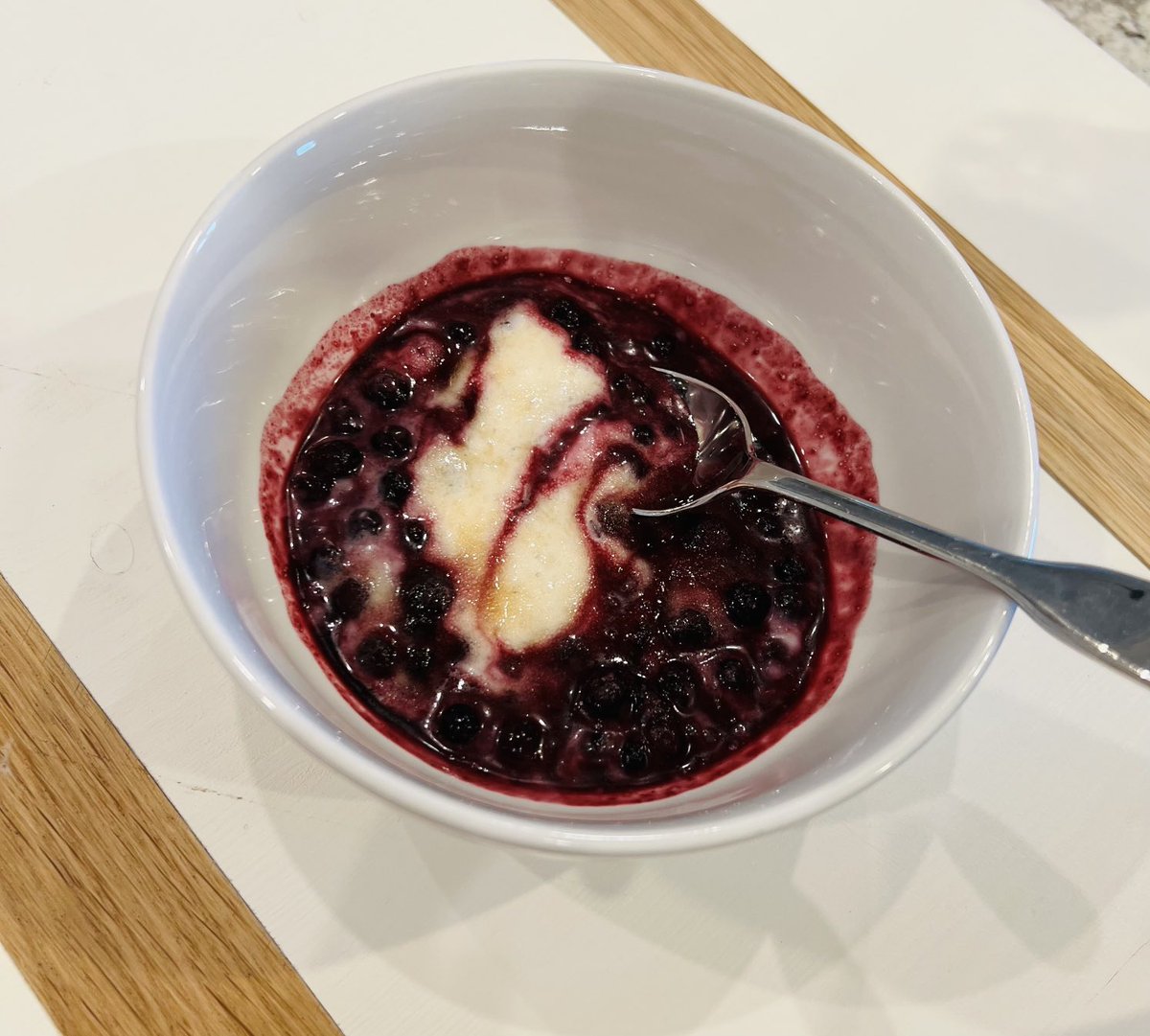 eveforamerica's tweet photo. Warmed wild blueberries with #cocoyo and a pinch of monk fruit. https://t.co/HXpPpf8fbJ