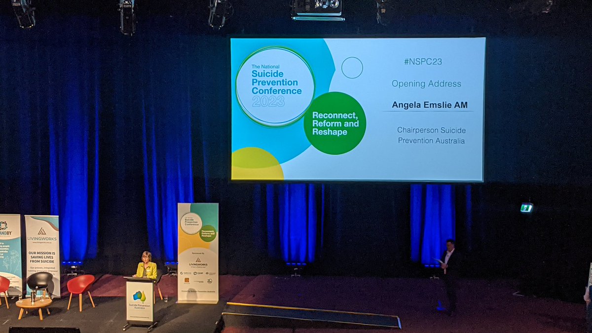 Angela Emslie of <a href="/SuicidePrevAU/">Suicide Prevention Australia</a>  telling the #NSPC23 that we need better lived experience inclusion. We are looking forward to the time when people with LE get a vote at the SPA AGM when it comes to appointment of directors as well as a designated LE position on the board.