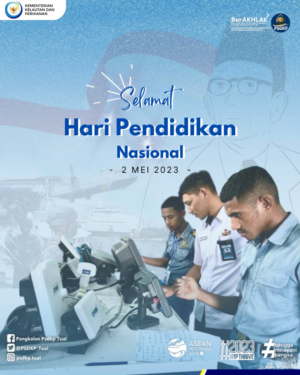 Selamat Hari Pendidikan Nasional 2 Mei 2023 #sahabatbahri 😊
Ing ngarso sung tuladha, ing madya mangun karsa, tut wuri handayani. Bergerak bersama gelorakan merdeka belajar untuk membangun negeri✨
#KKPThrive
#EkonomiBiru
#PSDKPHebat
#SaktiWahyuTrenggono
#PSDKPbentengKKP