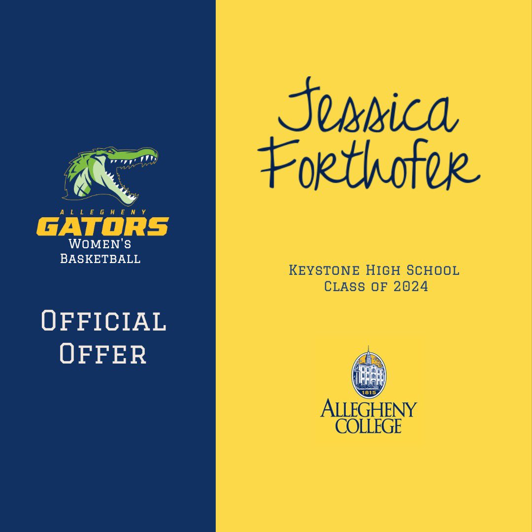 j_forthofer's tweet photo. After an amazing visit, I am very grateful to say I have received an offer from @Coach_Kelly11 to continue my academic and athletic career at Allegheny College! I loved spending the day with you and am very thankful for this opportunity!! #gogators https://t.co/BoUp6Gusiw