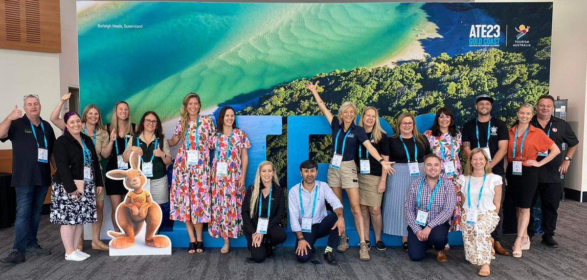 MVRattler's tweet photo. 43rd Australian Tourism Exchange (ATE)

4 days with 2300 attendees in 45000 appointments (623 buyers from 32 countries meeting 576 seller orgs). Showcasing our rail experiences &amp; the Gympie region.

Thanks to @Australia @teqld @destgc @sunshinecoastoz 

#maryvalleyrattler #ate23 https://t.co/1xZ1b81eyT