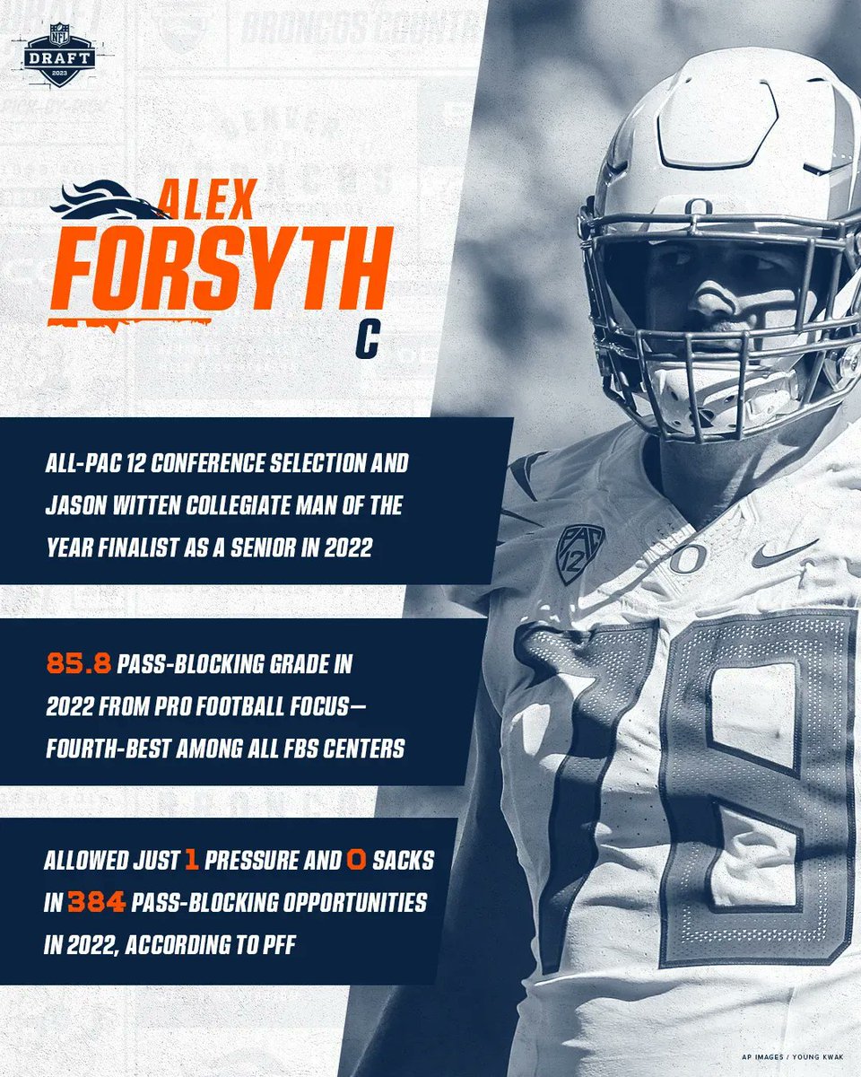 Broncos's tweet photo. Man in the middle. 💪

📊 » https://t.co/n3yH56x2im 

#BroncosDraft x @alexforsyth75 https://t.co/nhoEMz4nFK
