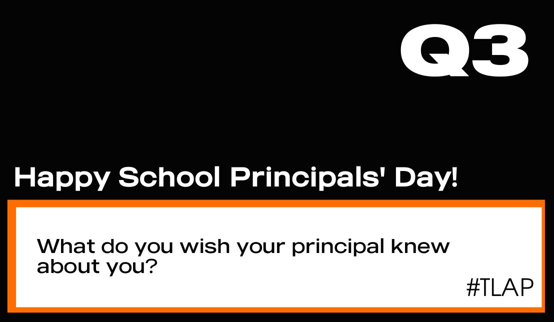 burgessdave's tweet photo. Q3: What do you wish your school principal knew about you?
#tlap https://t.co/Qi9JPM3Ryq