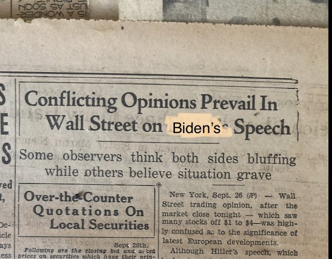 ConstaChrone's tweet image. As First Republic Bank collapses this pre WWII newspaper captures the situation perfectly