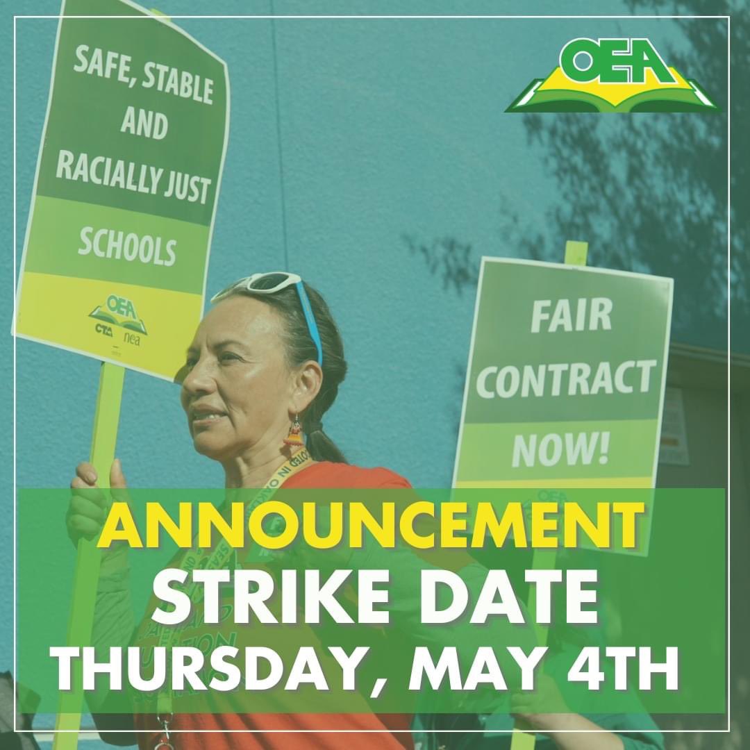 OaklandEA's tweet image. ✊🏽 ✊🏾✊🏼STRIKE ANNOUNCEMENT: After a weekend of marathon bargaining, it is clear that OUSD still isn’t ready to get serious about reaching an agreement that will keep educators in Oakland and meet the needs of our students with increased mental health supports… (1/3)