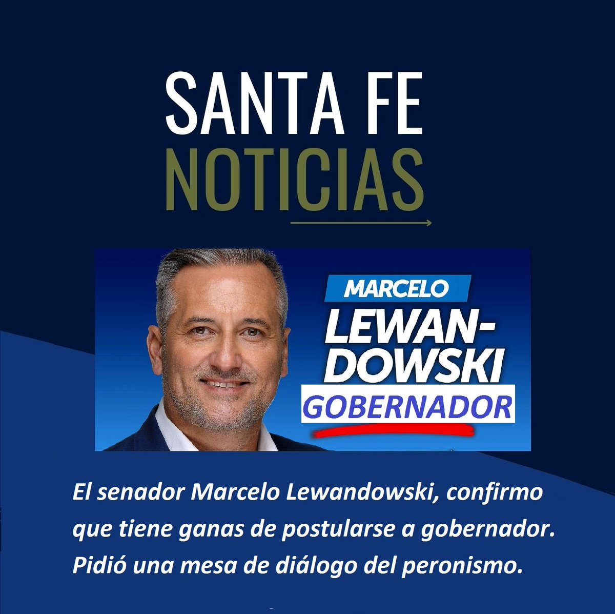 ChachoCarnavale's tweet photo. El senador Marcelo Lewandowski, confirmo que tiene ganas de postularse a gobernador. Pidió una mesa de diálogo del peronismo.

El senador Marcelo Lewandowski confirmó este lunes su deseo de ser candidato a gobernador. https://t.co/4etcb1qYx2