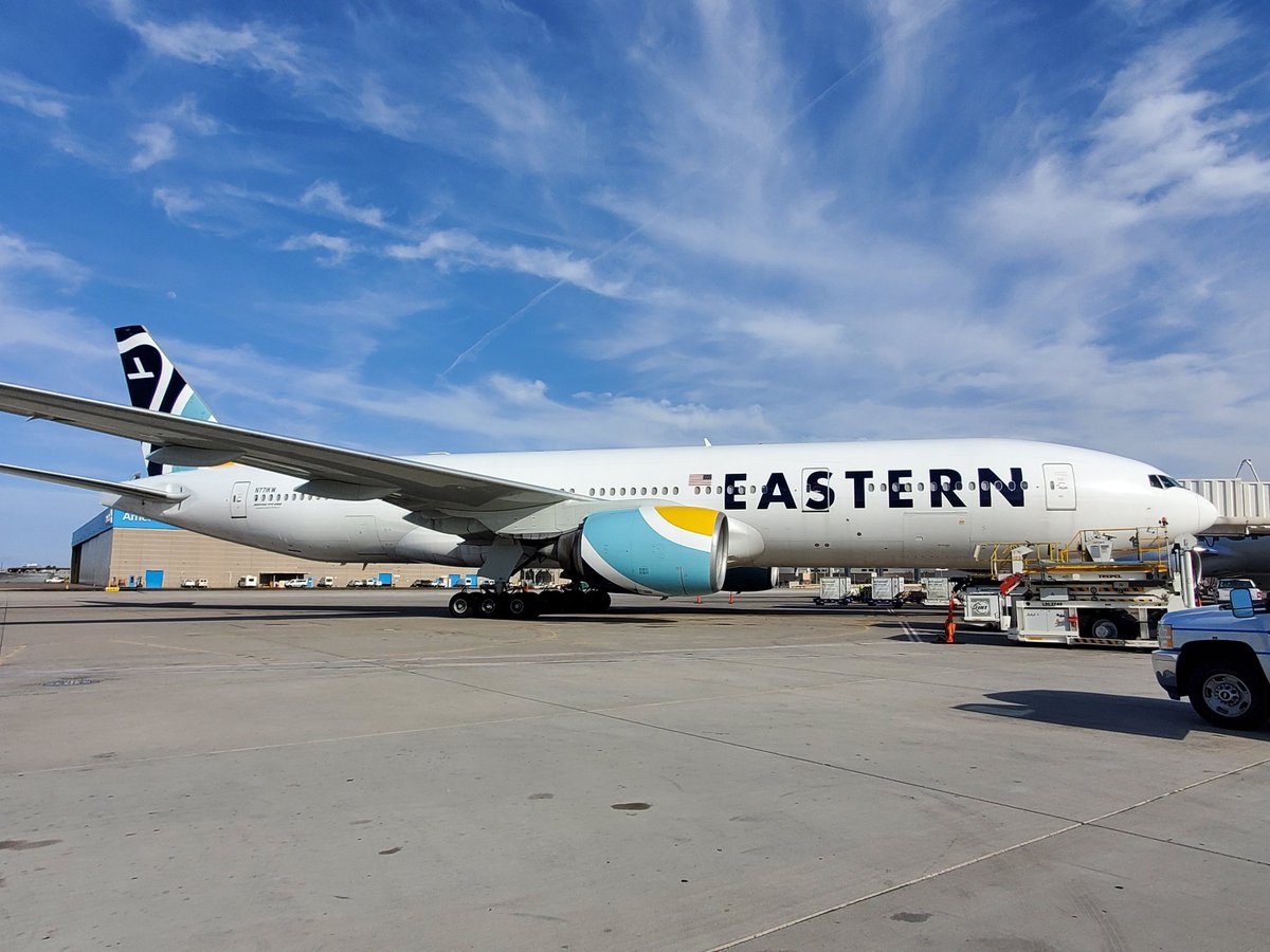 Today's cool airplane at <a href="/PHXSkyHarbor/">Phoenix Sky Harbor International Airport</a> is an #EasternAirlines #Boeing 777-200 from Aruba. This would be one of the nicest looking planes in the sky if it was in the original Eastern livery from back in the day. Just saying. #Planespotting #Boeing777