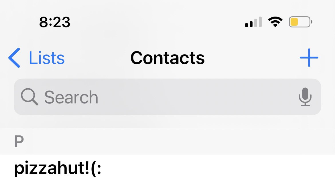 megglander's tweet photo. When you scroll through your contacts and realize @pizzahut has been there for you longer than most your friends https://t.co/kmR6bz52UZ
