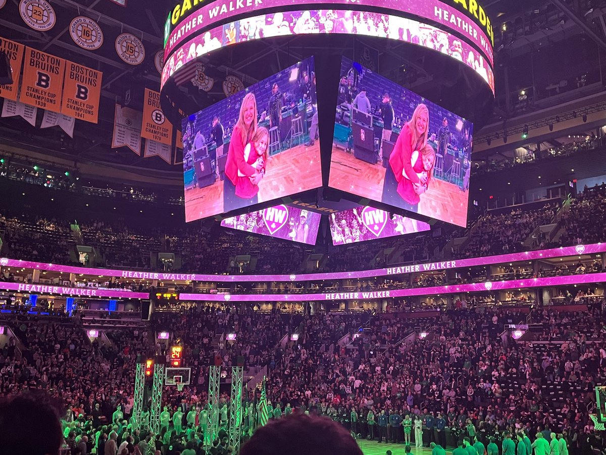Nice tribute to Heather Walker ⁦<a href="/celtics/">Boston Celtics</a>⁩ game tonight. 🙏🙏🙏