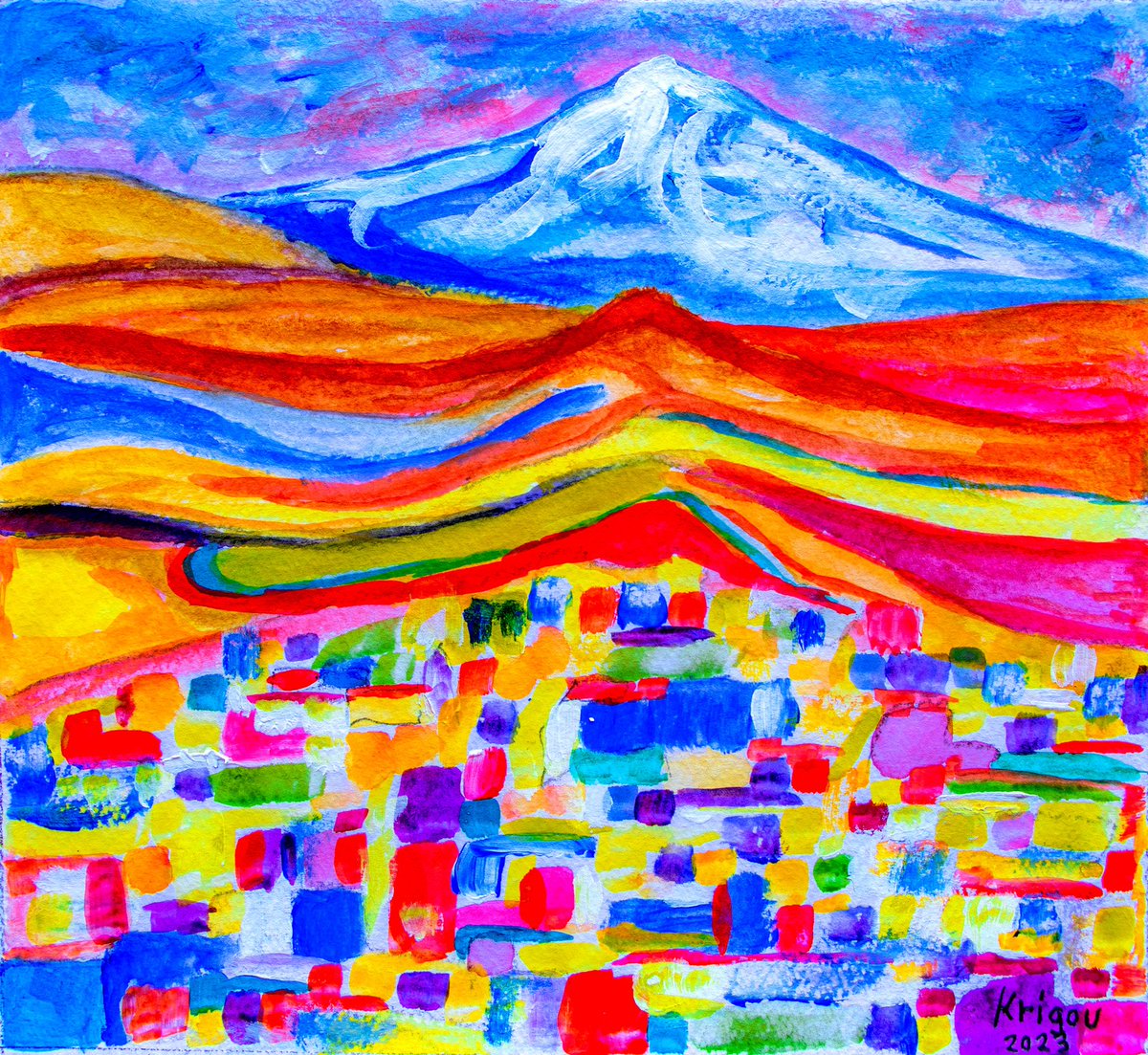krigou's tweet photo. Hommage à Roberto Mamani Mamani I
Aquarelle + Acrylique 20 x 20 https://t.co/ZxKZTyNTMr