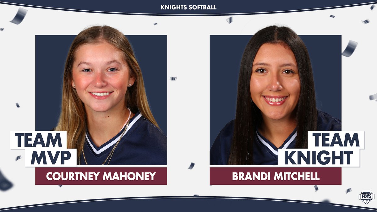 FDUKnightsSB's tweet photo. Our 2023 Team Knight and MVP are Brandi Mitchell and Courtney Mahoney!
#FDYS | #reigKNIGHTed https://t.co/r08xbhF2Og