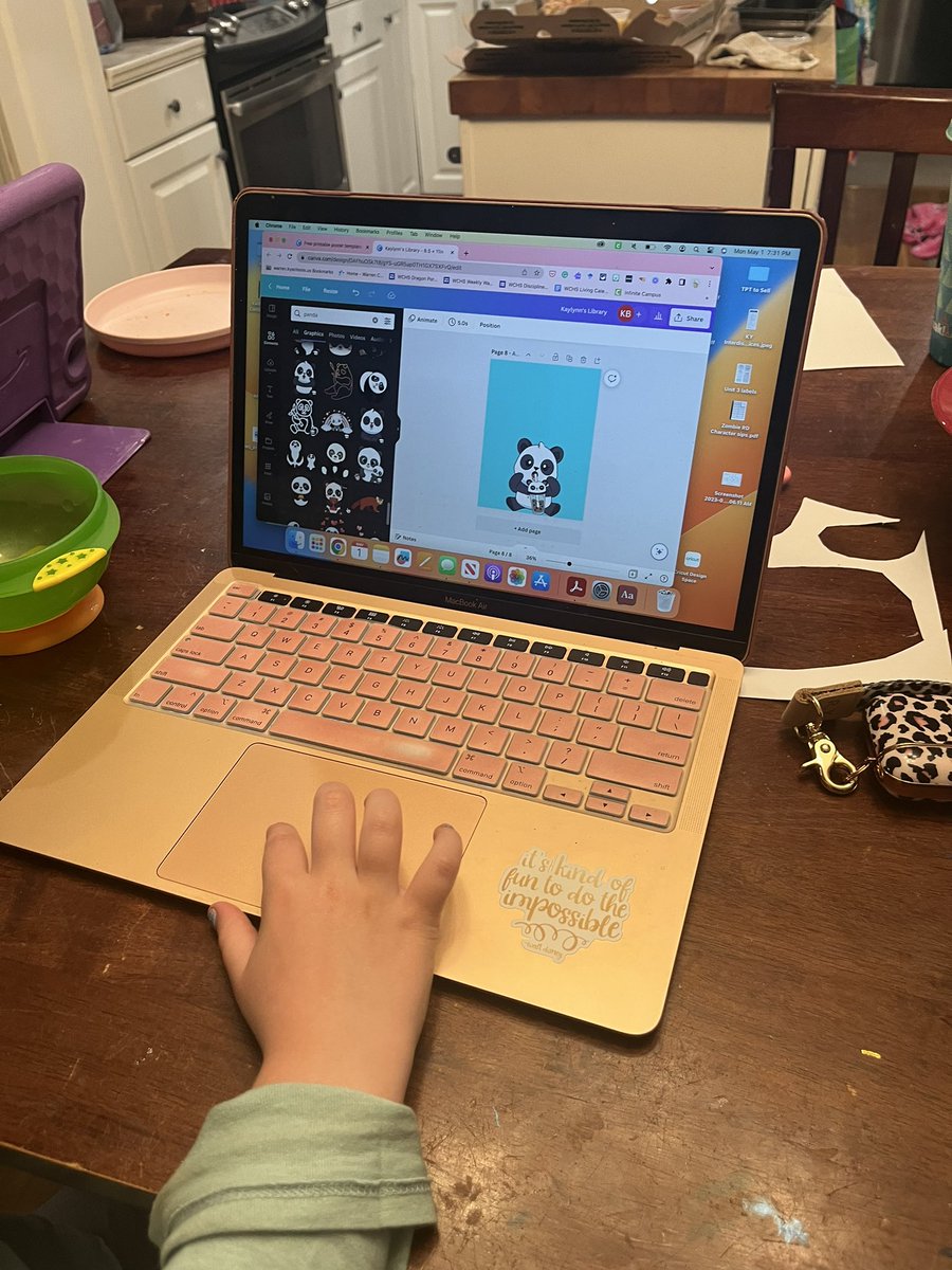 Mrs_KSBurden's tweet photo. My 6 year old designing posters for her bedroom using @canva!!!! https://t.co/dtireGeiM3