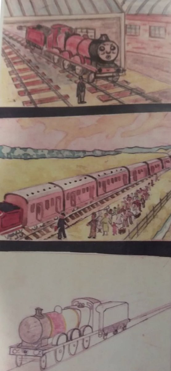 Early sketches of James illustrated by the Rev. W. Awdry, circa. 1947/48