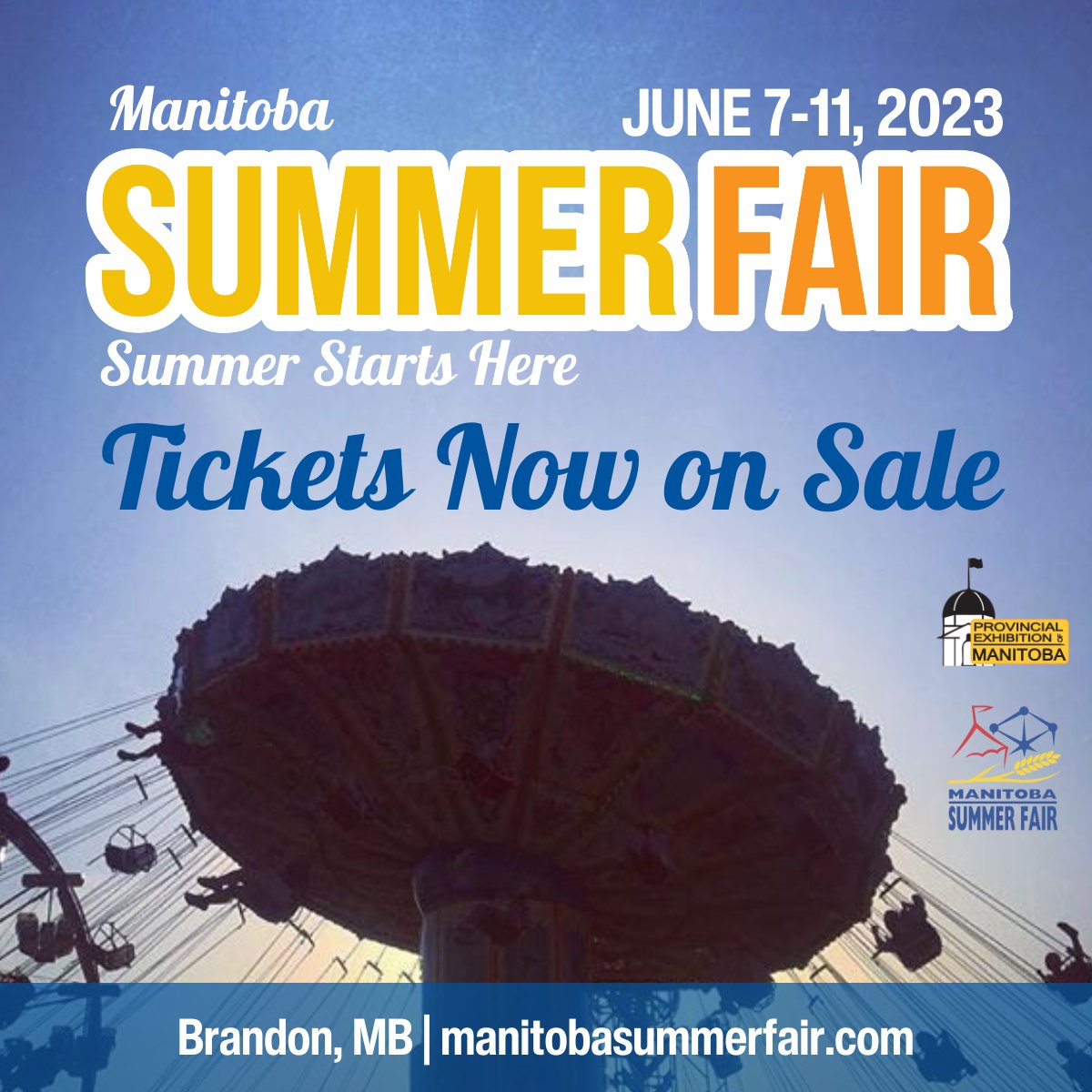 ProvincialEx's tweet photo. YAY! Tickets NOW on sale for the Manitoba Summer Fair!! 🎡

Save more than 20% off gate admission and midway passes. Click the  link in our below to grab your tickets today. Advanced tickets available until Tuesday, June 6, 2023. 
https://t.co/RwkgSKWVSe https://t.co/1pYD43dRAi