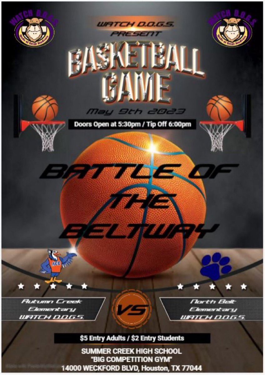 SpeakerGlaspie's tweet photo. May 9th 6pm @HumbleISD_SCHS, Get your tickets for the Battle of The Beltway @HumbleISD_ACE Faculty/@ACE_WatchDOGS VS. @HumbleISD_NBE Faculty/@nbewatchdogs The Ultimate Face Off 🏀 Get your Tickets 🎟️ here 👉🏼 https://t.co/cvrokKifto @HumbleISD @HumbleISD_FDN @HISDParents https://t.co/CN3pVw8MJ5