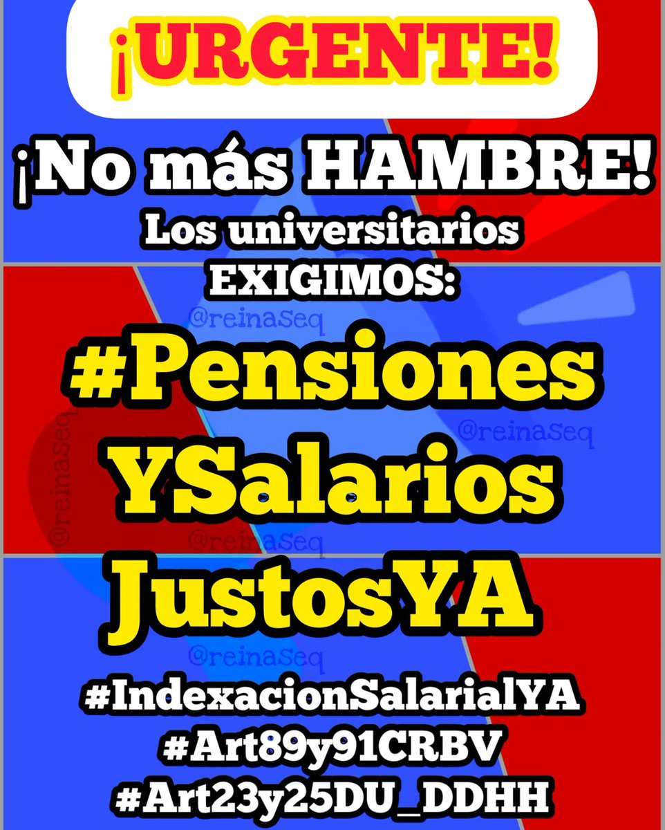 reinaseq's tweet photo. 📢 RECHAZO CATEGÓRICO || Llevan el salario al extremo de la INEXISTENCIA para luego anunciar ÍNFIMO aumento de beneficios q sumados a los SALARIOS INHUMANOS no cubren la CANASTA ALIMENTARIA ¡BURLA TOTAL! #PensionesYSalariosJustosYA
#IndexacionSalarialYA
#Art89y91CRBV @OITAmericas https://t.co/xTXYBGIZOV