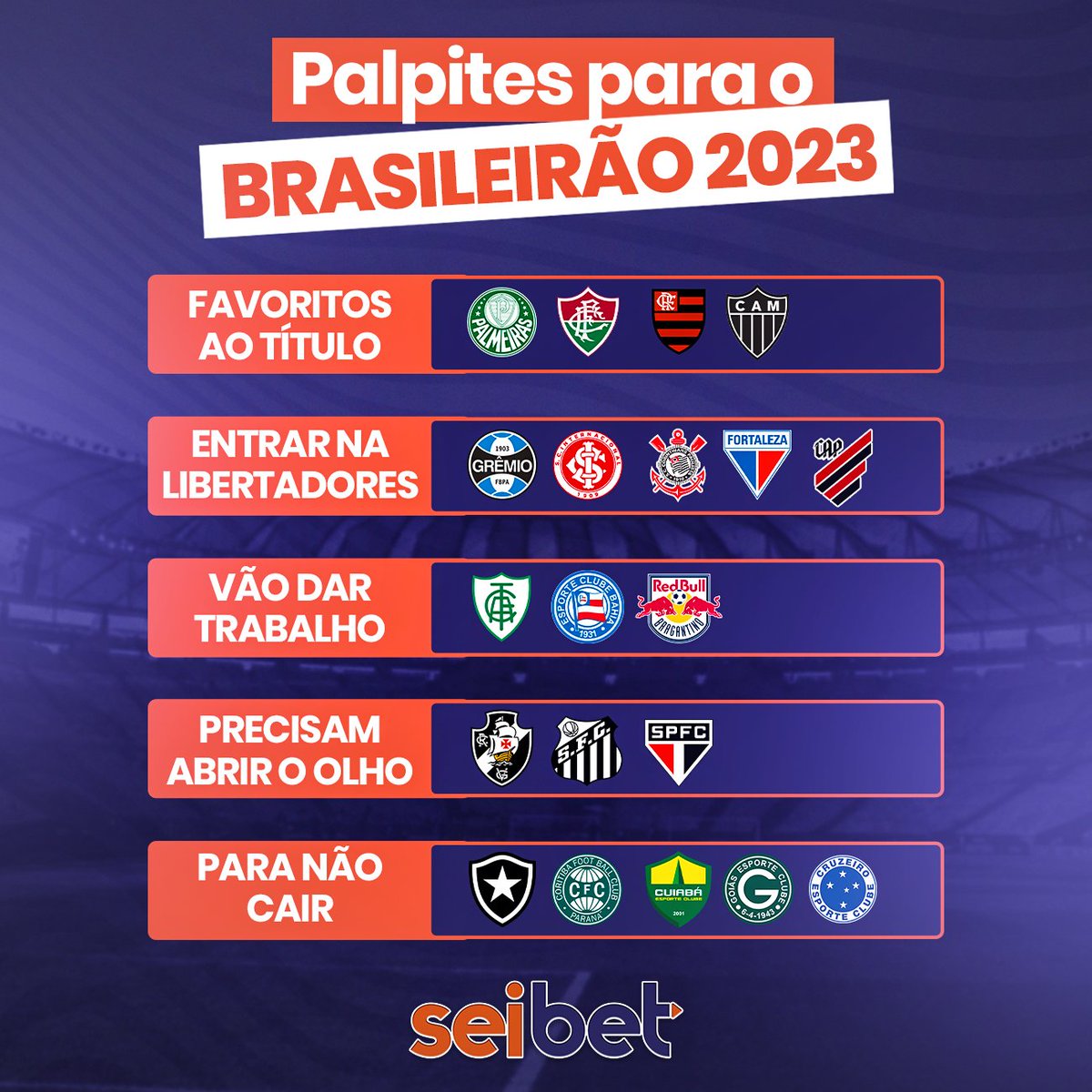 Dê seu palpite agora mesmo nos comentários 💥🔥👇 #SeibetOficial #Brasileirão #Futebol PraQuemSabeDeBet #Seibet #Esporte #AoVivo #Futebol #Informação #PalpitesFutebol #EsporteBrasil #FutebolArte #FutebolnAveia  #FutebolBrasileiro #InformacaoDesportiva