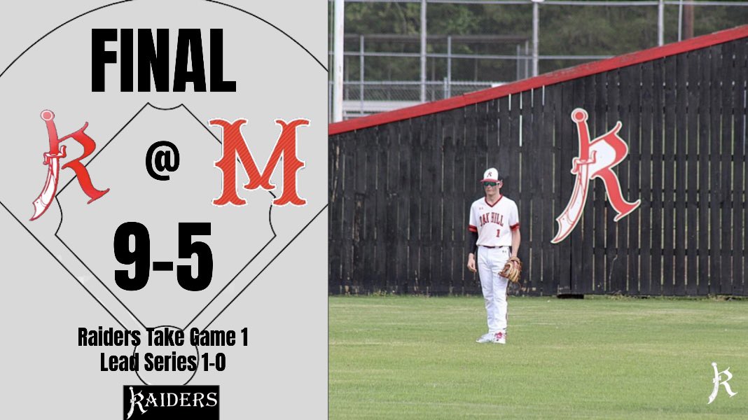 OHA_RaidersBSB's tweet photo. 🚨RAIDERS WIN🚨

The Raiders defeated the Patriots in Game 1 of Round 2 in a hard fought ball game! 

Next up: Games 2 and 3 (if needed) will be at home beginning at 4:00 and 6:00 (if needed).

#RaiderBSB #HumbleAndHungry https://t.co/HlNTyoM3zj