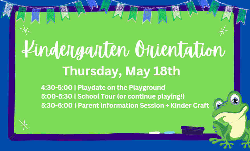 Rising KinderFrog Families, we hope to see you for an evening of fun and getting acquainted!