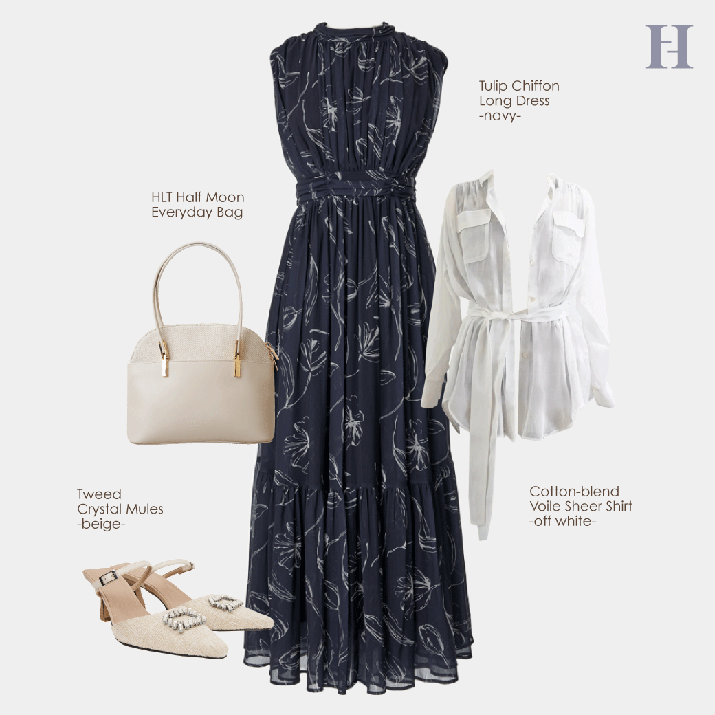 夜空 【最終お値下げ】HLT ＊ Tulip Chiffon Long Dress | maximise.mu