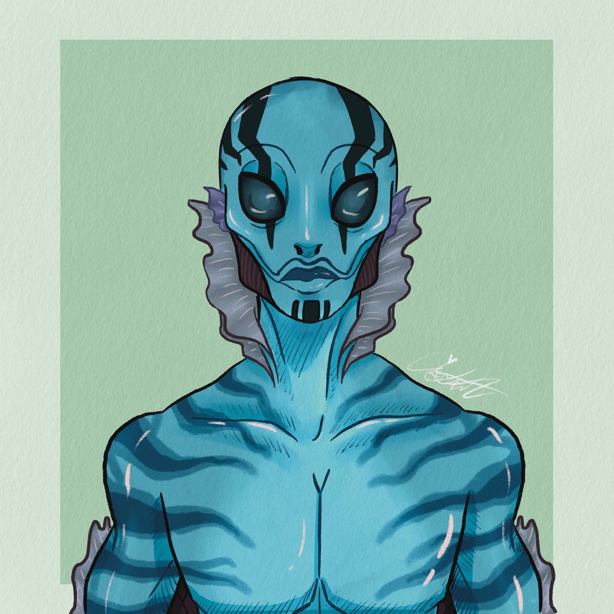 lunasie_vamp's tweet photo. Thankyou to everyone who came into stream today! Finished up my Abe Saipen art. He is just such a cutie 
#hellboy #hellboy2004 #abesapien #hellboycomics https://t.co/YYpjtjLTDu