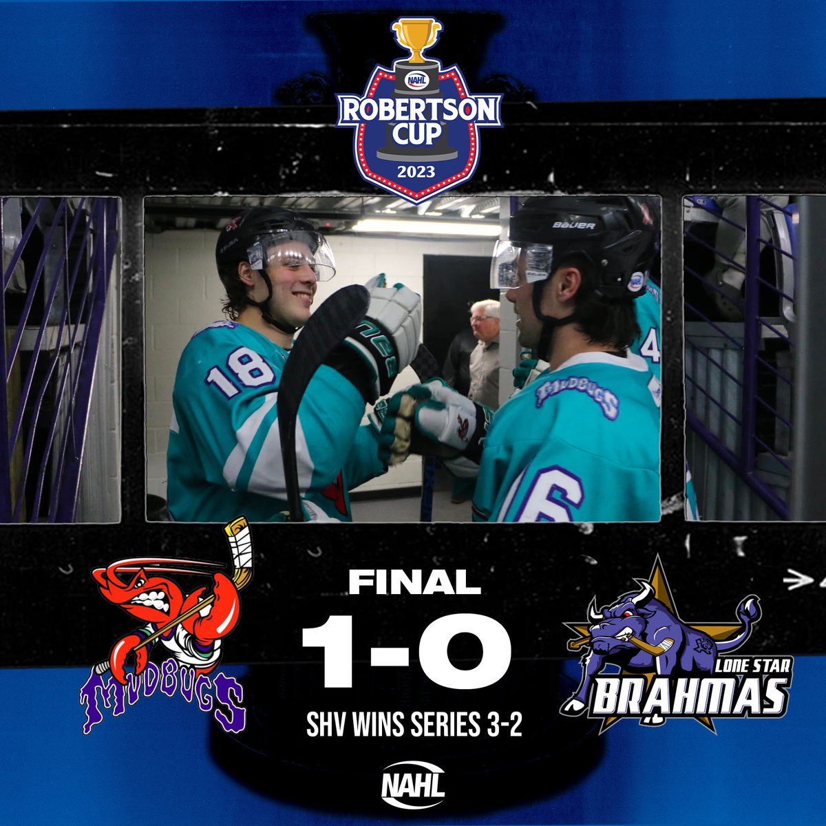 NAHLHockey's tweet photo. Moving On ➡️

Shreveport advances to the #RobertsonCup South Division Finals in shutout fashion!
