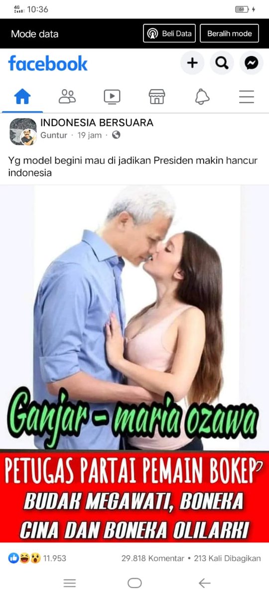 Black Champaign dengan Jual Issue Hoax nan tak Beradat ketimuran.
Ijin tag pak dan Bu <a href="/DivHumas_Polri/">Divisi Humas Polri</a> <a href="/PDI_Perjuangan/">PDI Perjuangan</a> ...
Layak di virolkan biar terciduk ini batre lowbat.