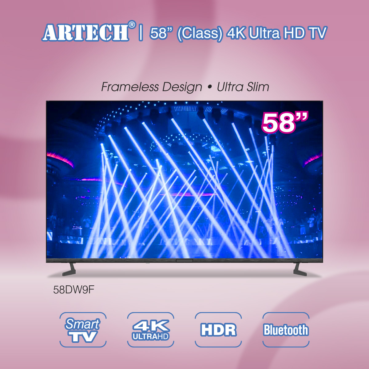 artech_elec's tweet photo. 58DW9F features 58" Screen, 4K Resolution, HDR, Smart TV, DVBT1/T2, Bluetooth, HDMI https://t.co/kWPGNTYL0A

#Artech #58DW9F #4K #UltraHD #TV #58inch #HDR #SmartTV #Bluetooth #Frameless #Slim https://t.co/Y34VSVNaof
