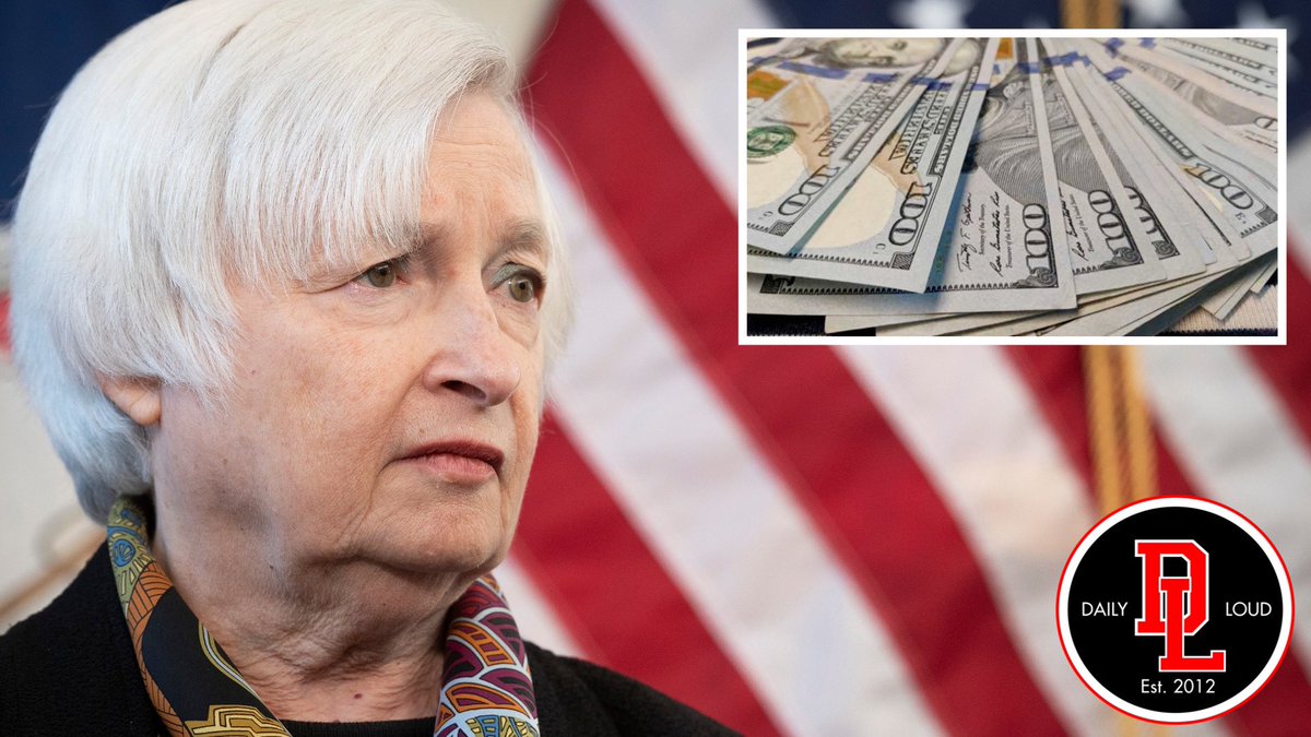 DailyLoud's tweet photo. Treasury secretary Janet Yellen says the U.S. could run out of cash by as soon as this June 💸 https://t.co/FYfVLHTSQb