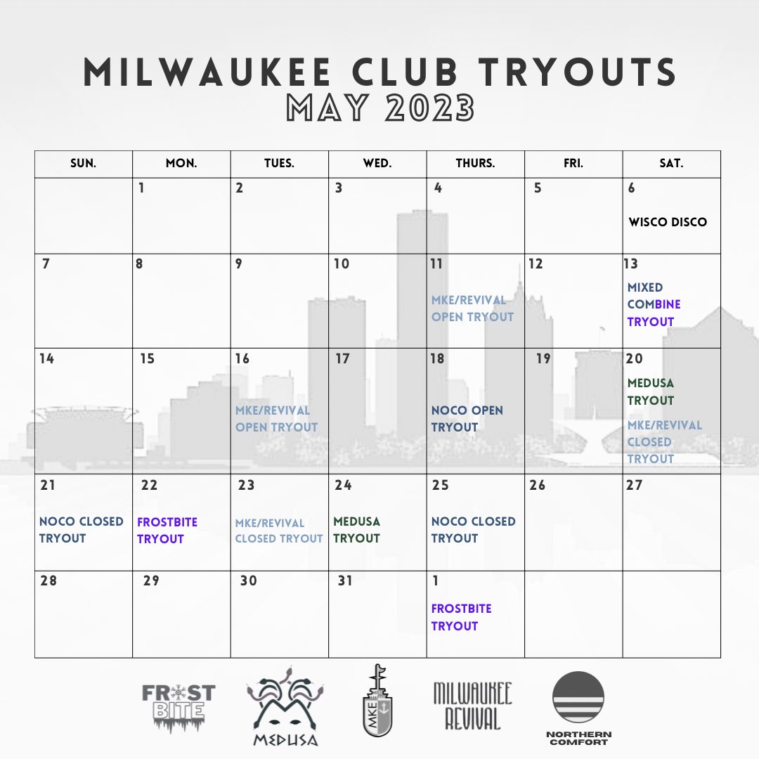 medusaultimate's tweet photo. 🚨TRYOUT SEASON IS HERE🚨

We’re excited to be working closer than ever with the other Milwaukee Club teams. Whether you’re a snake or on NoCo, a frosty friend or repping Revival or MKE, we’re excited for what Milwaukee ultimate is going to bring this season. 🤩 https://t.co/ftIeQwiaHr
