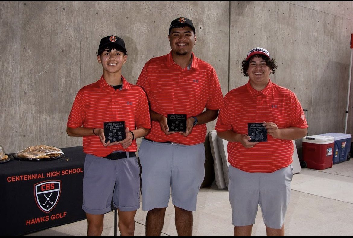ChsHawkGolf's tweet photo. District 3-5A Top 3 Boys Individual Finishes 
1st- Noah Reyes
2nd- Paul Ritter
3rd- Jacob Lucero https://t.co/A7VJ3JCykB