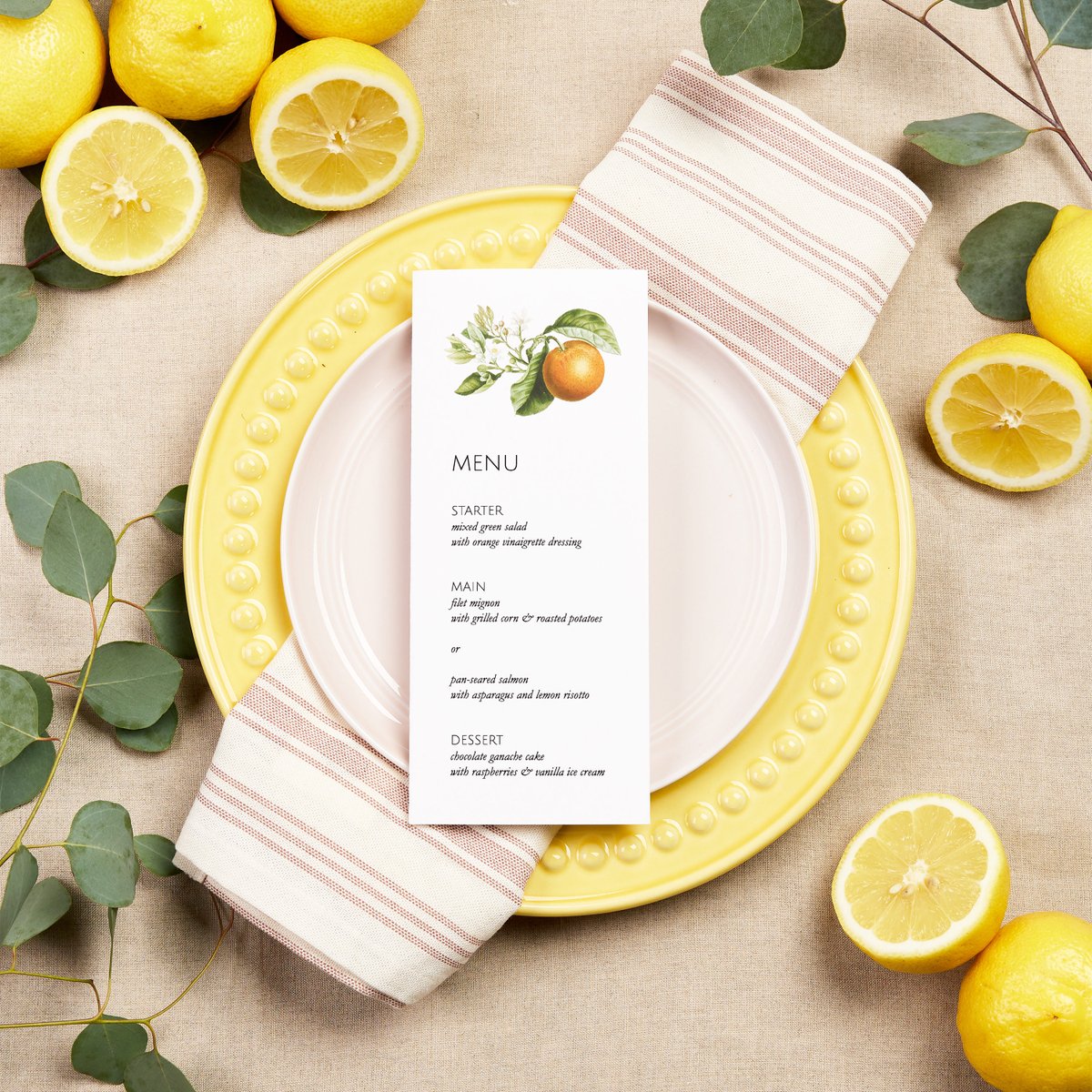 Summer nights are made for dinner parties! Impress your guests with a fun printable menu. 🍋🌿 bit.ly/3nbO6aY