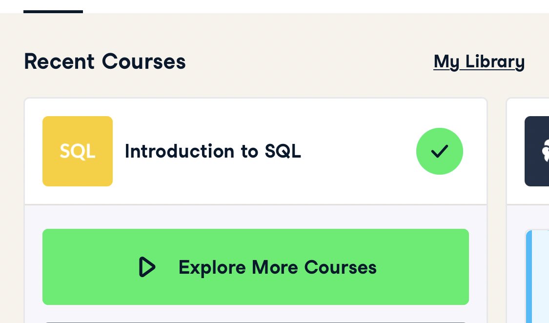 cassiebassey's tweet image. Starting my #SQLMay challenge with introduction to Sql from datacamp
This is to refresh my memories about Relational databases and Sql and the basic queries such as SELECT and FROM
My goal is to finish the data analyst in sql track with this challenge and build a project