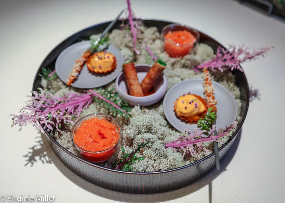 When we began at <a href="/HeronsNC/">Herons</a> at <a href="/The_Umstead/">The Umstead Hotel and Spa</a> #NC  w/ amuse bouche themed around aji dulce peppers, I knew we were in for a special meal. Think aji dulce kakigōri or aji dulce sea urchin tart.

This gem of a menu in my <a href="/Medium/">Medium</a> Raleigh-Durham guide: 

bit.ly/420kj3J