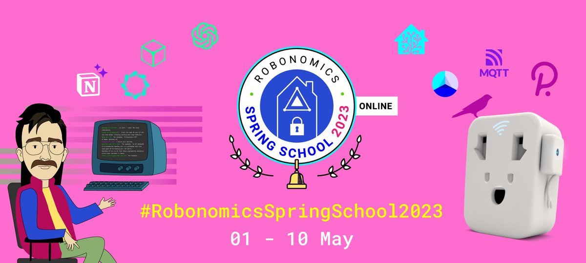robonomicsesp's tweet photo. 1/ #RobonomicsSpringSchool2023. La escuela tendrá lugar online del 1 al 10 de mayo. Puedes esperar cinco tracks de formación, cada uno dedicado a la aplicación de las más modernas tecnologías de internet para uso personal, profesional y doméstico. https://t.co/J53vjoUbut