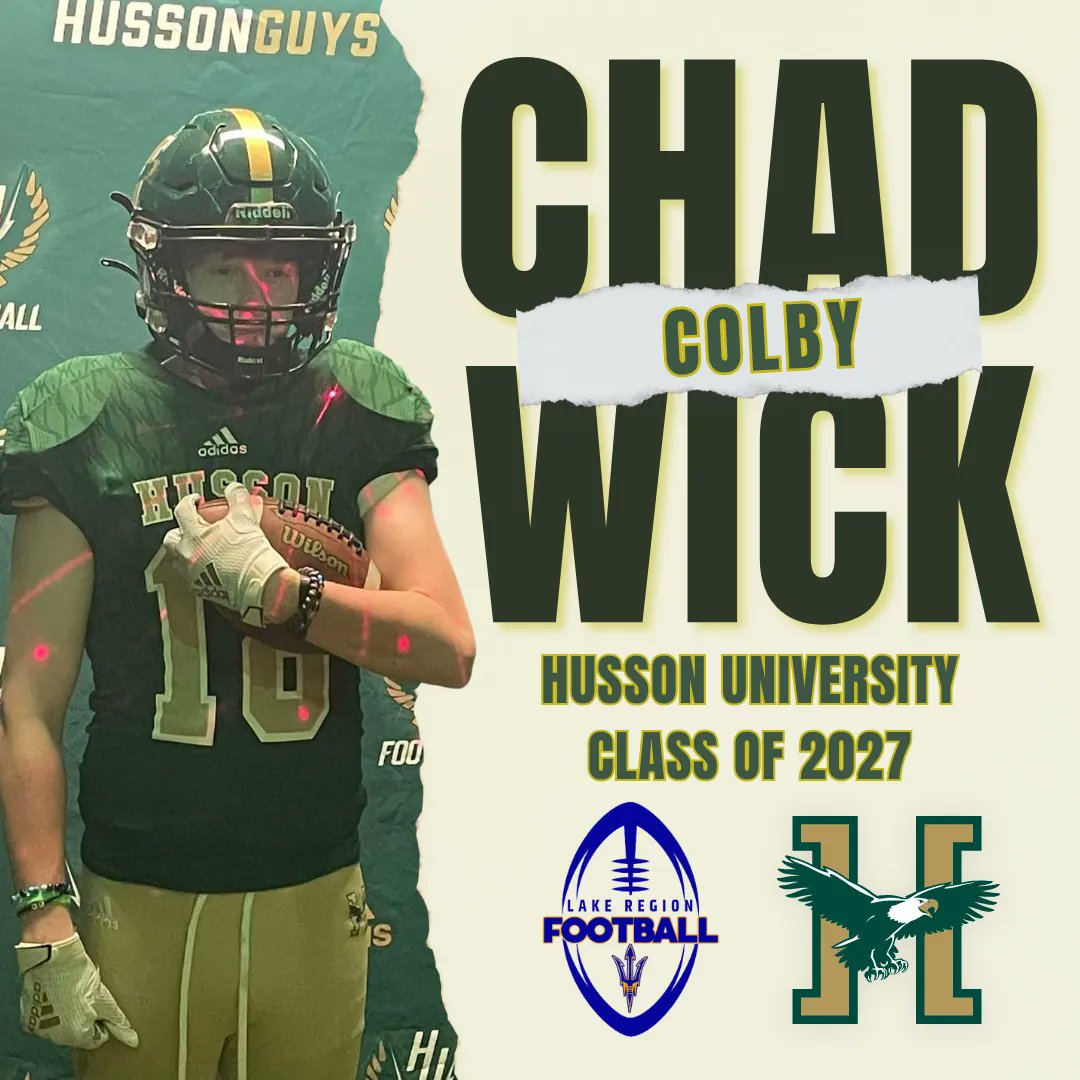 Congrats to Senior Captain, Colby Chadwick, on his decision to continue his education at <a href="/HussonU/">Husson University</a> while playing football! <a href="/hussonfootball/">Husson Football</a> <a href="/CoachClark_HU/">Nat Clark</a> <a href="/ptrue14/">PT</a>