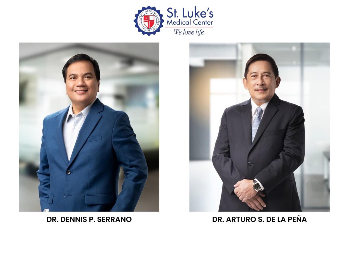 slmccmwhqm's tweet photo. St. Luke's Medical Center proudly welcomes Dr. Dennis P. Serrano as its new President and Chief Executive Officer.
#StLukesPH #SafeatSLMC
#SLMCCM #Lukandoit #Lukandoboth #GalingngLukan https://t.co/TKcp0flUIO
