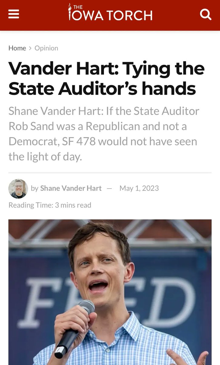 RobSandIA's tweet photo. The Iowa Torch, a conservative outlet, and an op Ed in the Marshalltown Times-Republican added to the outcry against SF478. Help spread the word! https://t.co/IBIPnUJRcw