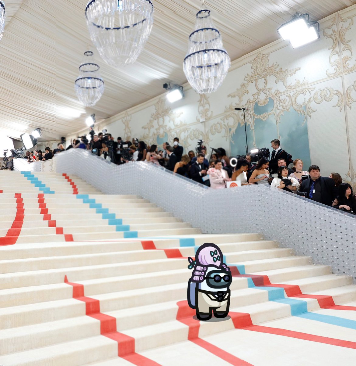 AmongUsGame's tweet photo. glad the Crewmate got an invite #MetGala https://t.co/ngkwSYP5za