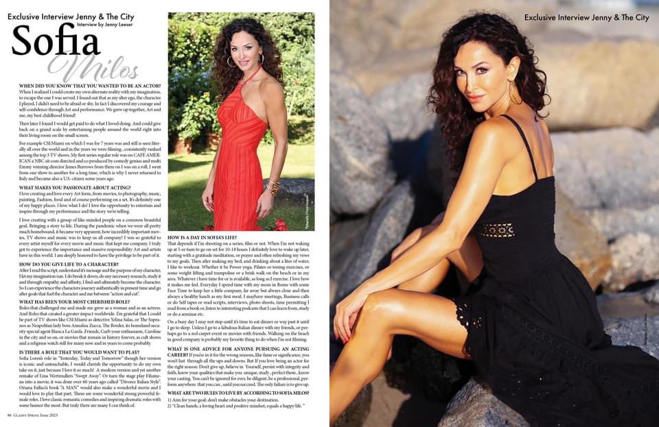 GLADYS Magazine  
May / June 2023 
Interview feature by the fabulous @jennyleeser 
🥂
Online and hardcopy available out today. Gladysmagazine.com 
@gladysmagazine 

Photos by FrancoFerajjuolo
@CristinaBernes 
#sofiamilos #actress #interview #magazine