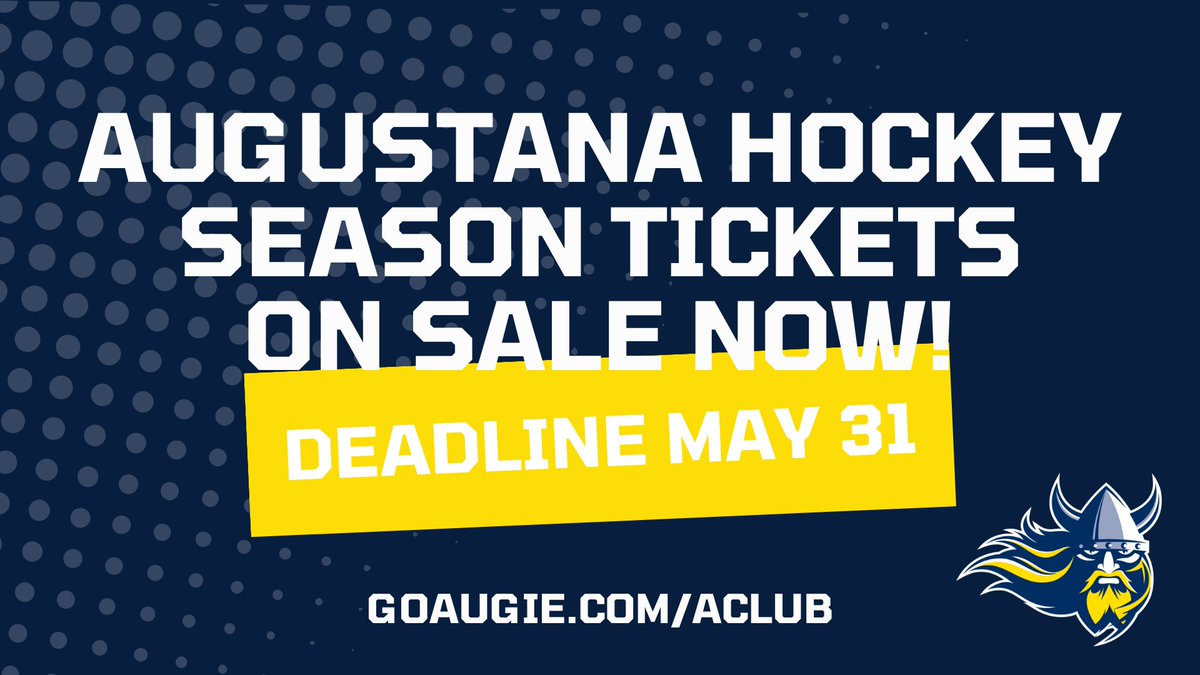 The deadline to purchase Augustana Hockey season tickets for the inaugural season is quickly approaching!

Sign up for the A-Club and secure your seats by May 31 at GoAugie.com/AClub

#BuildingChampions | #AUHockey