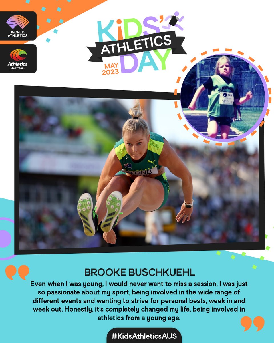 Kids' Athletics Day inspires children to be more active, develop their skills and confidence &amp; to connect with the sport for life. Even <a href="/brookestratts/">Brooke Buschkuehl</a> thinks so!   

Tell us what you're doing this Sunday for Kids Athletics Day. 👇👇

#KidsAthleticsDay #KidsAthleticsAUS