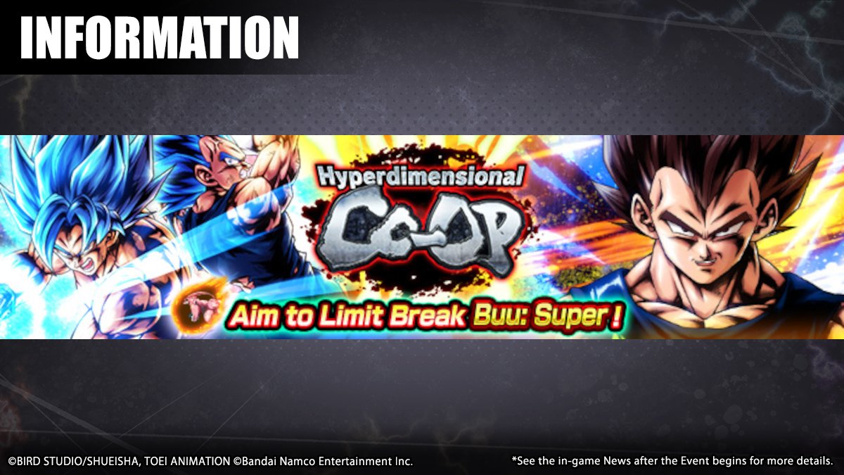 DB_Legends's tweet photo. ["Hyperdimensional Co-Op VS Vegeta" Is Here!]
It's a 4v1 battle with your Buddy! Earn Dual Coins as a reward to exchange for awesome items like Chrono Crystals, Multi-Z Power, and more! Plus, get Z Power for Buu: Super (DBL-EVT-65S)!

#DBLegends #Dragonball
#MajinBuuSaga https://t.co/Kyt1tXCUB8