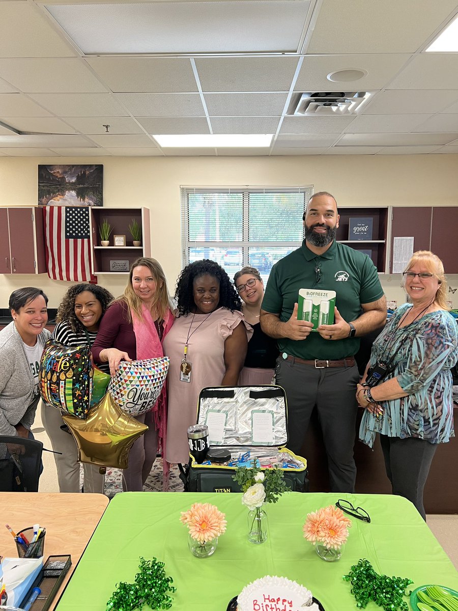 I was treated to ice cream cake, a treasure trove of snacks, and two travel sized bottles of @Biofreeze for my birthday.  🤷🏽‍♂️ Thank you @LegacyMS_OCPS for a great day! 🙌🏼 #fromtheflightdeck