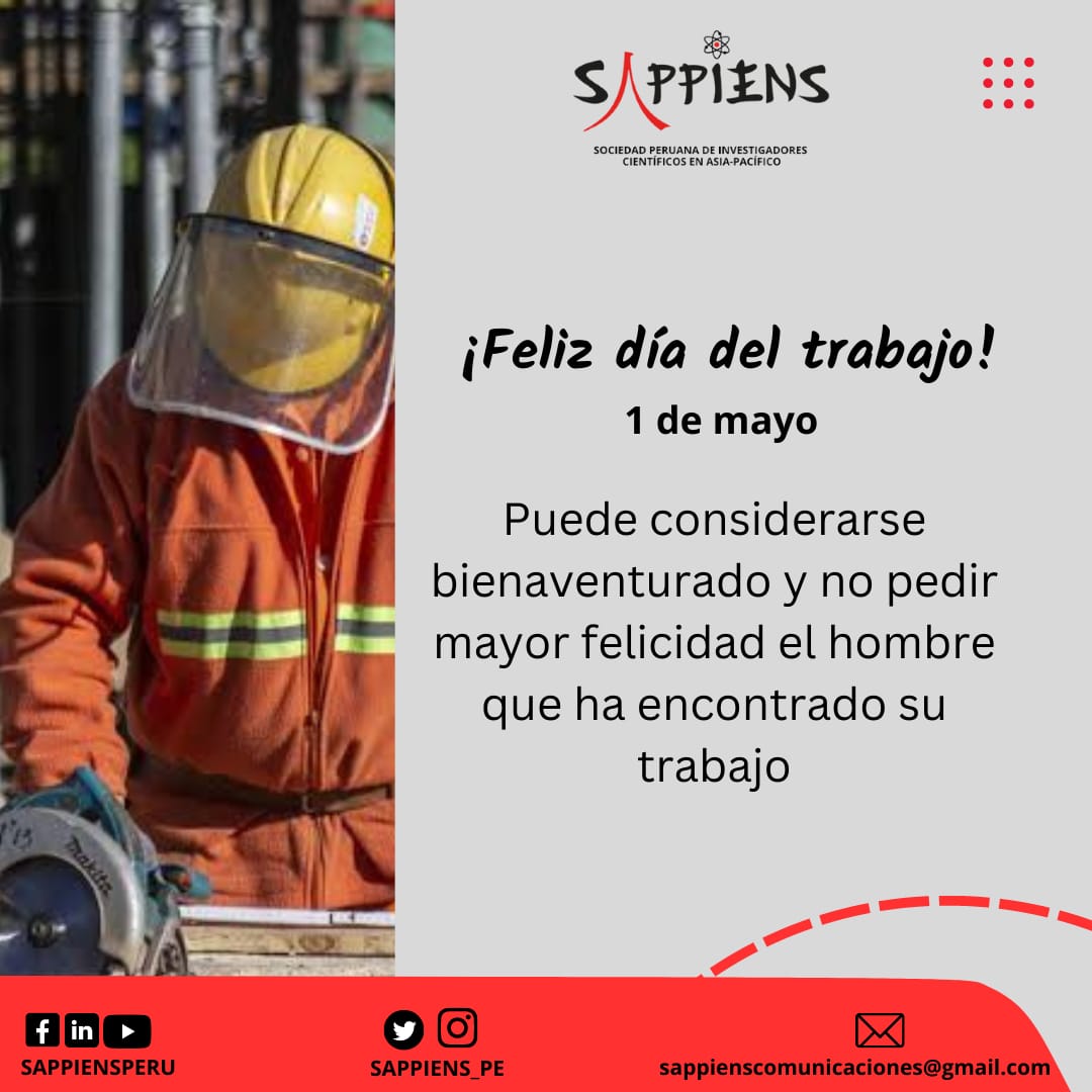SAPPIENS_PE's tweet photo. 01 de Mayo, una fecha que se debe conmemorar. Un saludo desde Asia-Oceanía para todas las personas trabajadoras.
#SappiensCalendario
#SappiensScience https://t.co/Tmu8cKu1gr